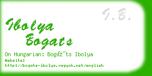 ibolya bogats business card